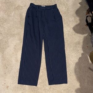 Abercrombie & Fitch Navy Pinstripe Wide-Leg Pants